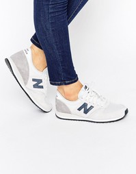 Замшевые кроссовки нейтрального цвета New Balance 420