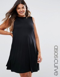 Свободное платье без рукавов ASOS CURVE - Черный
