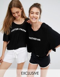 2 пижамные футболки Chelsea Peers Sister From Another Mister - Черный