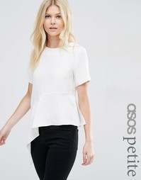 Асимметричная футболка ASOS PETITE - Кремовый