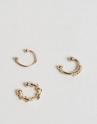 Набор из 3 колец для носа ASOS - Золотой