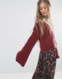 Свитер с V-образным вырезом Free People Starman - Wine