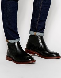 Черные кожаные броги на массивной подошве ASOS - Черный