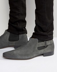 Серые замшевые ботинки челси ASOS - Серый