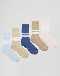 Комплект из 5 пар носков в спортивном стиле ASOS - Мульти