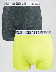 2 пары боксеров‑брифов Cheats & Thieves - Зеленый