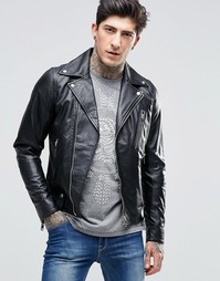 Кожаная куртка с молниями Diesel - Черный
