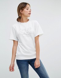 Свитшот в стиле колор блок Cheap Monday - Грязно-белый