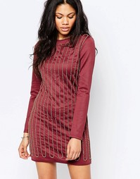 Расшитое бисером платье мини Glamorous - Burgundy