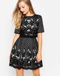 Кружевное приталенное платье ASOS - Черный