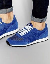 Беговые кроссовки с логотипом Armani Jeans - Синий