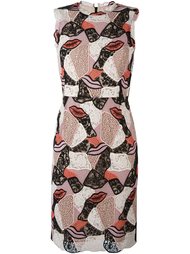 приталенное платье с вышивкой губ Emilio Pucci