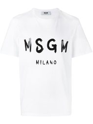 футболка с принтом логотипа MSGM