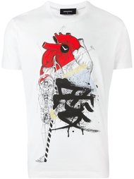 футболка с принтом сердца Dsquared2