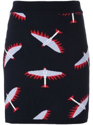 юбка с принтом-интарсией птиц Maison Kitsuné