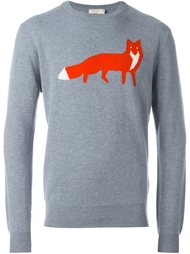 джемпер с принтом-интарсией лисы Maison Kitsuné