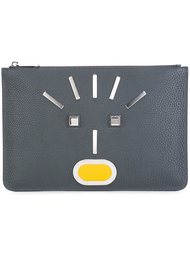 клатч с аппликацией в виде лица Fendi