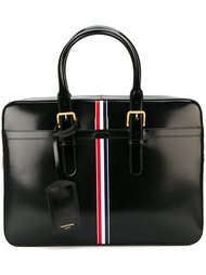 лакированный портфель с контрастными полосками Thom Browne