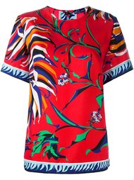 футболка с цветочным принтом   Emilio Pucci