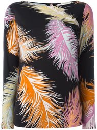 блузка с принтом перьев  Emilio Pucci