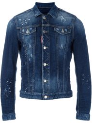 джинсовая куртка с брызгами краски Dsquared2