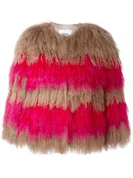 меховая куртка в полоску MSGM
