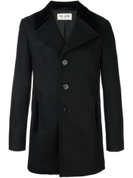 пальто с бархатными вставками  Saint Laurent