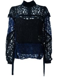 блузка с кружевными вставками Sacai