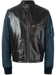 куртка-бомбер с кожаными вставками  Dolce &amp; Gabbana