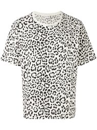 футболка с леопардовым принтом   Saint Laurent