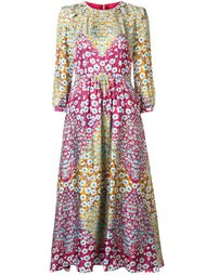 floral print midi dress Monique Lhuillier