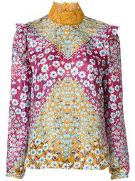 floral print blouse Monique Lhuillier