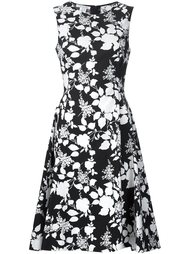 sleeveless flared floral dress Oscar de la Renta