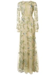 embroidered bird gown Monique Lhuillier