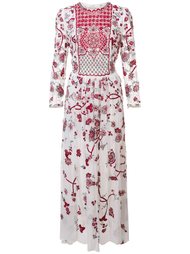 embroidered midi dress Monique Lhuillier