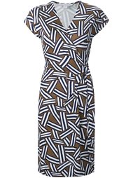 v-neck printed wrap dress Diane Von Furstenberg