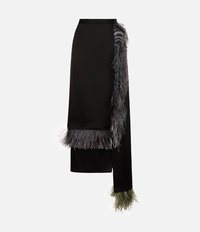 юбка с вставками из перьев Christopher Kane