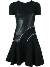 платье с кожаными деталями Versace