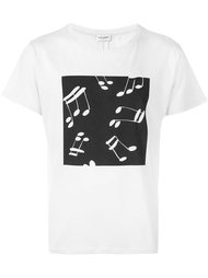 футболка с принтом музыкальных нот Saint Laurent