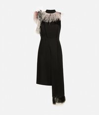 платье с вставками из перьев Christopher Kane