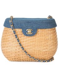 denim basket crossbody bag Chanel Vintage