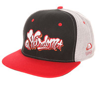 Бейсболка с прямым козырьком TrueSpin Wisdom Strapback Black/Red