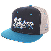 Бейсболка с прямым козырьком TrueSpin Wisdom Strapback Black/Blue