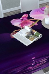 Скатерть 3D Орхидея над водой Сирень