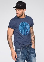 Футболка Slim Fit (синий меланж) Bonprix