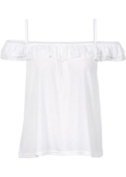 Топ с воланами и вырезом-кармен (красный) Bonprix