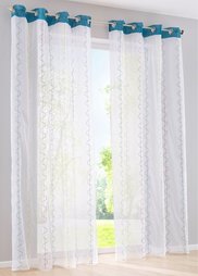 Гардина Мерле (1 шт.), гофрированная тесьма (белый/коричневый) Bonprix