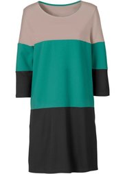 Платье с карманами (черный/светло-коричневый/белый) Bonprix