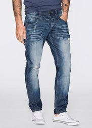 Джинсы Loose Fit Tapered, 32 (синий «потертый») Bonprix