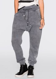 Трикотажные брюки с длинной линией пуговиц (черный с варенкой) Bonprix